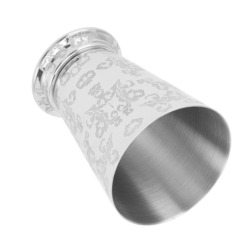 Cocktail Drinking Cup 304 Stainless Steel Silver Finish Moscow Mule Mug for Bars Home Leaf Pattern Carving - Image 2
