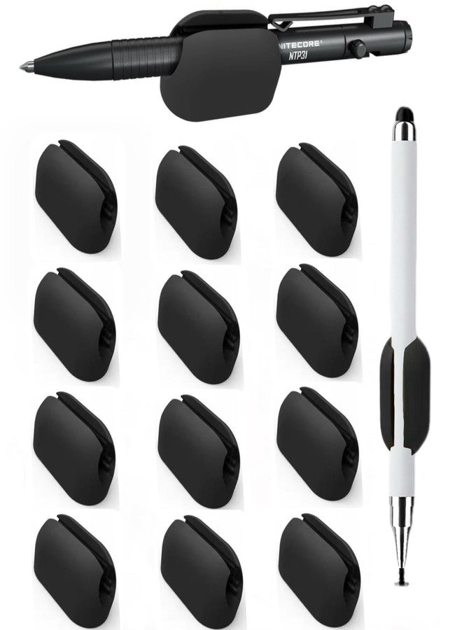 Rgar Pencil Holders,Silicone Pen Holde,Stylus pencil holder, pencil storage，Silicone Pen Holders for Clipboard,Sticky Pen Holder for Desk, Office Teacher Supplies Stylus Holder (black12) - Image 1