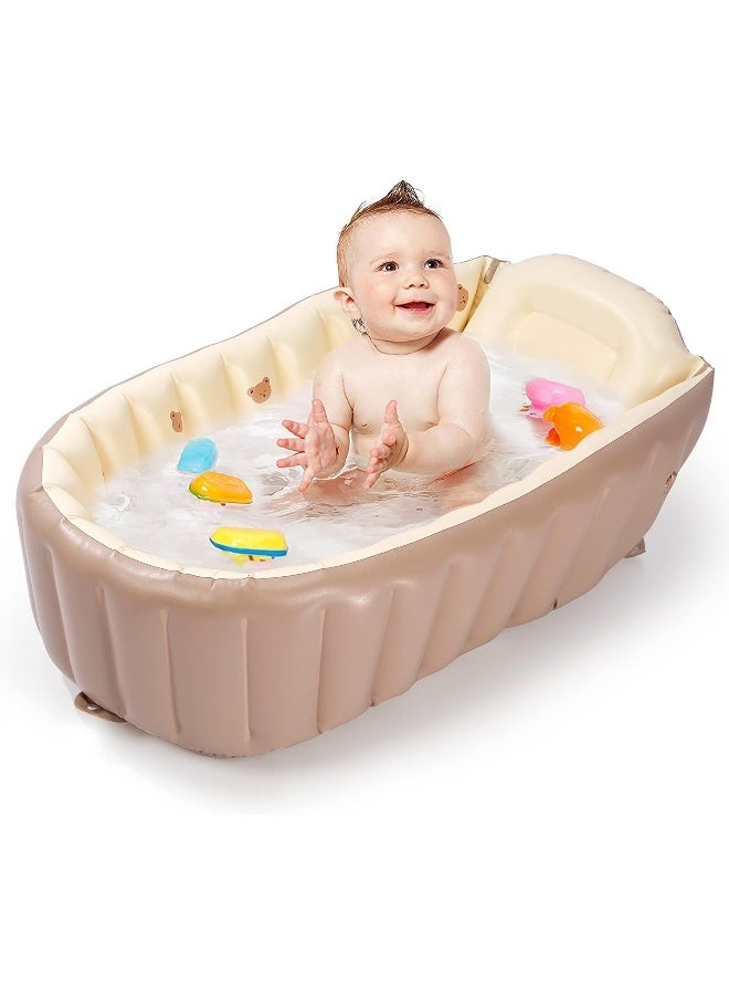 MINK Inflatable Bathtub for Toddlers - Portable Baby Tub with Built-in Air Pump - Collapsible Design for Easy Storage - Perfect for Newborns to Infants - Image 1