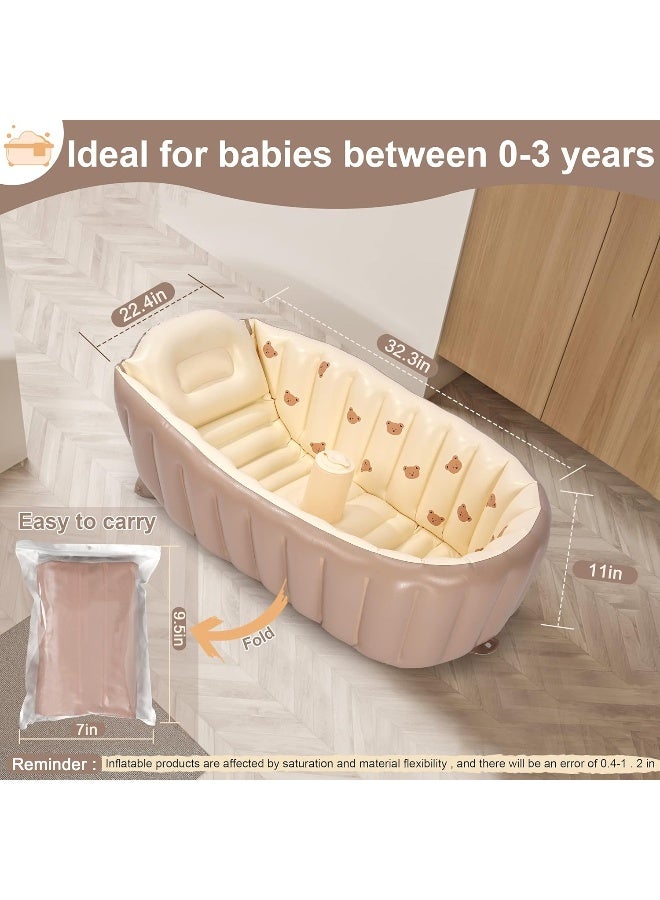MINK Inflatable Bathtub for Toddlers - Portable Baby Tub with Built-in Air Pump - Collapsible Design for Easy Storage - Perfect for Newborns to Infants - Image 5