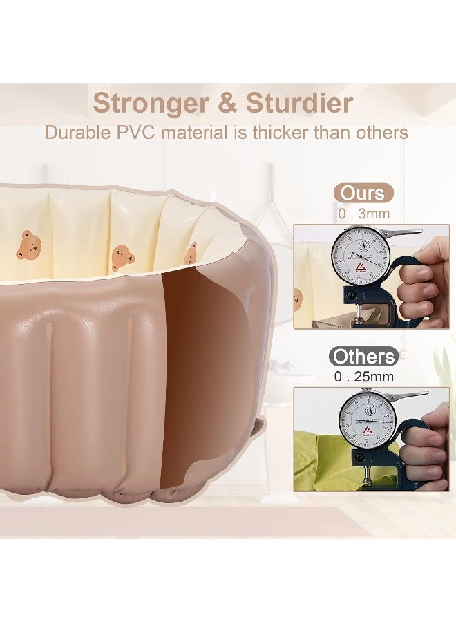 MINK Inflatable Bathtub for Toddlers - Portable Baby Tub with Built-in Air Pump - Collapsible Design for Easy Storage - Perfect for Newborns to Infants - Image 3