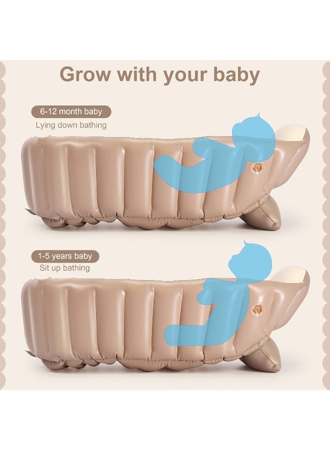 MINK Inflatable Bathtub for Toddlers - Portable Baby Tub with Built-in Air Pump - Collapsible Design for Easy Storage - Perfect for Newborns to Infants - Image 4