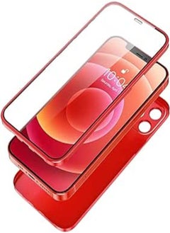 Ultra Slim 360 Full Body with Built-in Screen Protector Touch Sensitive Shockproof bumper Full Hard case Mobile Phone Compatible with iPhone 11 Pro Max 6.5 inches - Red