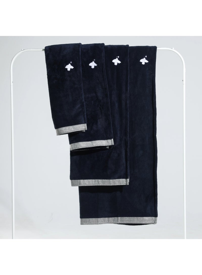 Relef Relief Royal Soft Bathroom Towel Set – 4 Pieces, Black - Image 1