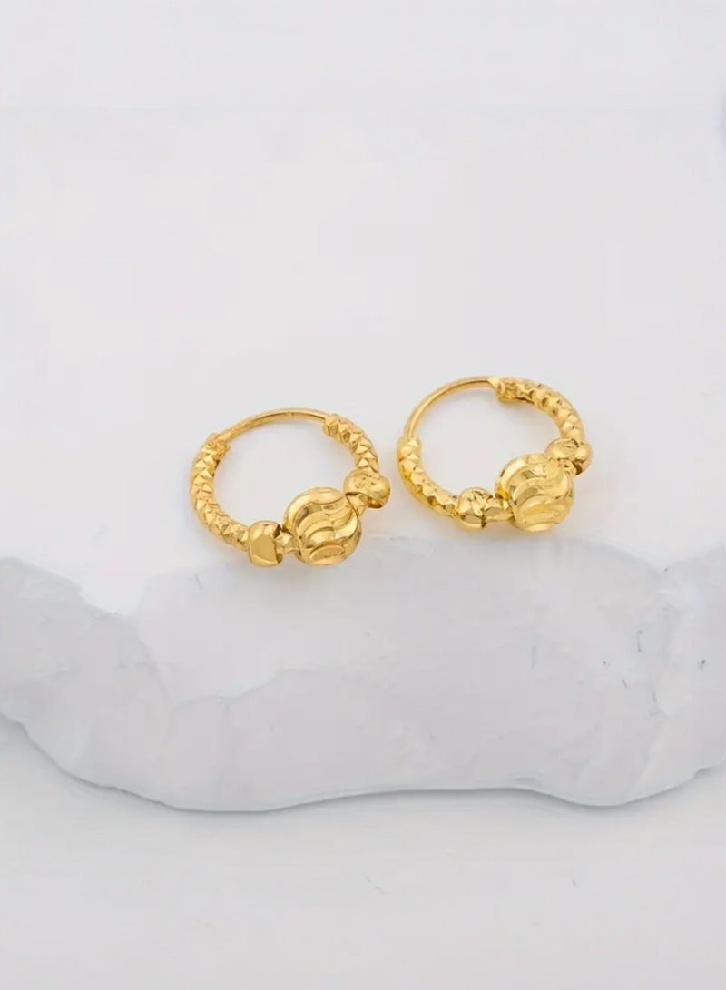 غولدماكس حلق اذن نسائي صغير جداً شبيه بالذهب مطلي عيار 21 - Image 5