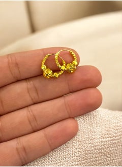 GOLDMAX Elegant 21k Gold Plated Small Earrings For Women  - Image 4
