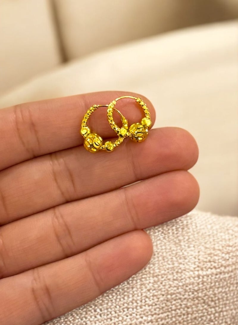 غولدماكس حلق اذن نسائي صغير جداً شبيه بالذهب مطلي عيار 21 - Image 4