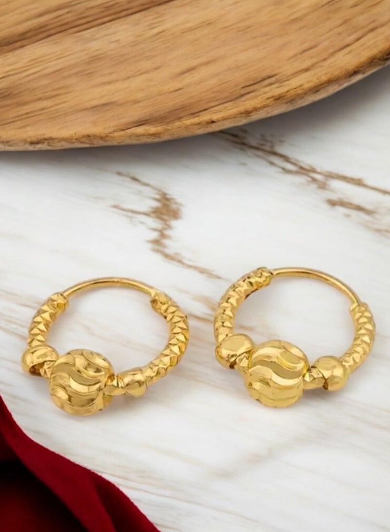 غولدماكس حلق اذن نسائي صغير جداً شبيه بالذهب مطلي عيار 21 - Image 3