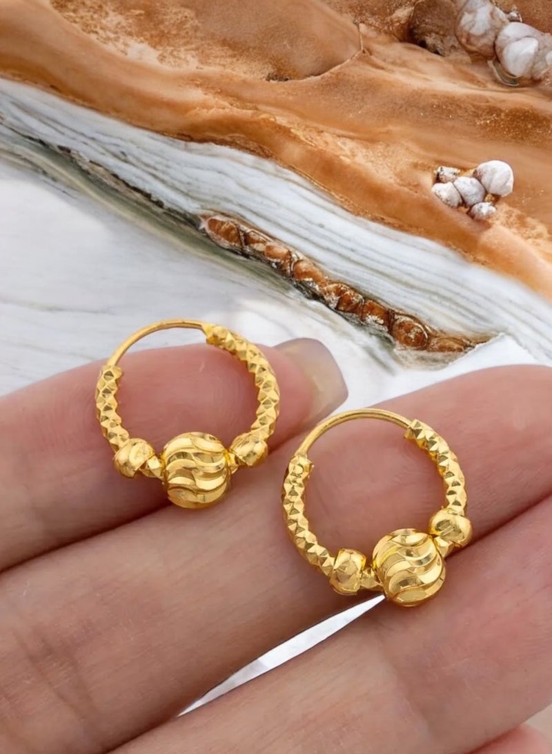 غولدماكس حلق اذن نسائي صغير جداً شبيه بالذهب مطلي عيار 21 - Image 2