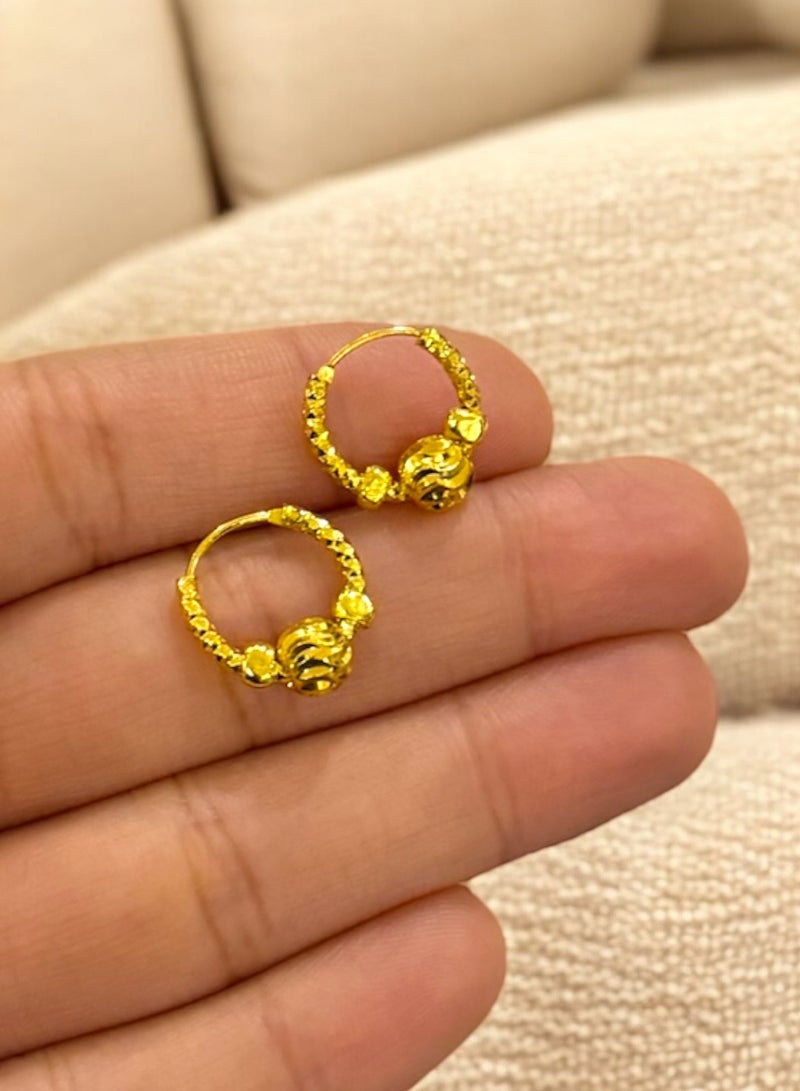 غولدماكس حلق اذن نسائي صغير جداً شبيه بالذهب مطلي عيار 21 - Image 1