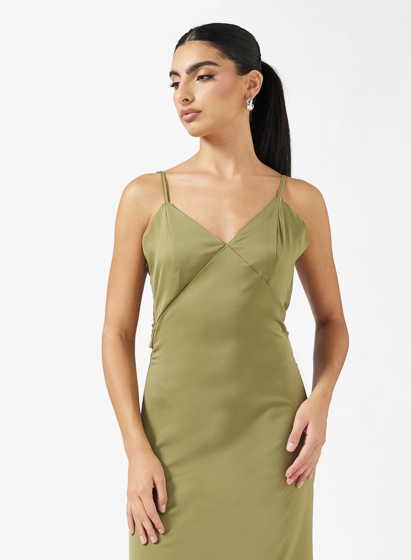 ELLA Slip Dress With Back Tie Detail - Image 3