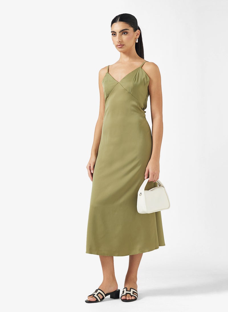 ELLA Slip Dress With Back Tie Detail - Image 1