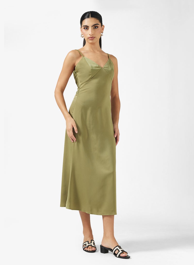 ELLA Slip Dress With Back Tie Detail - Image 4