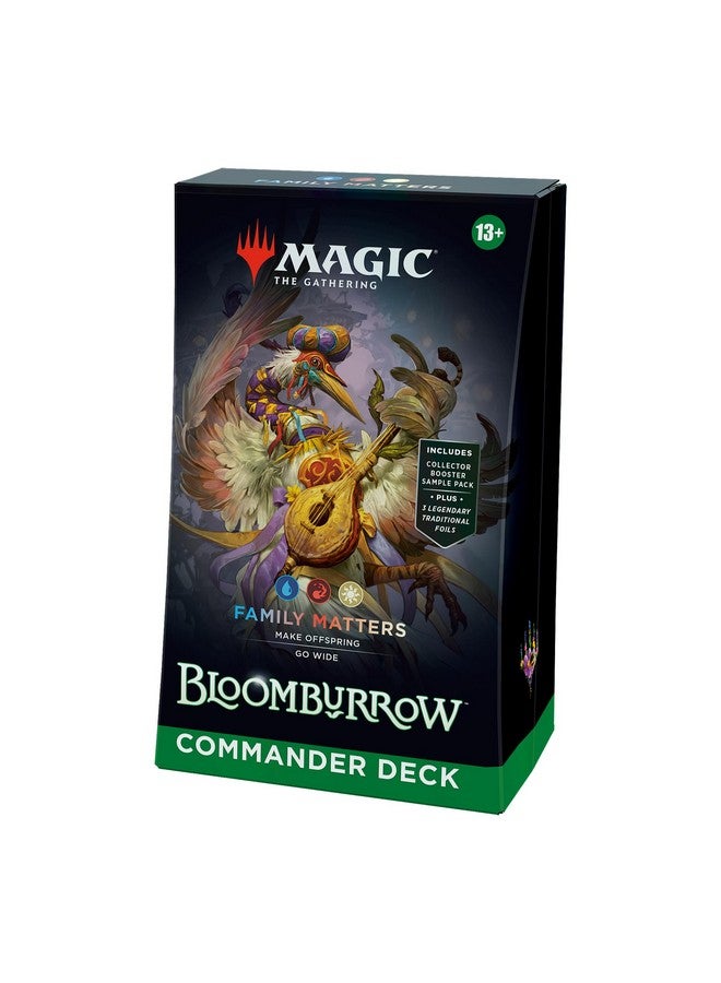 Magic the Gathering Magic: The Gathering Bloomburrow Commander Deck - Family Matters (100-Card Deck, 2-Card Collector Booster Sample Pack + Accessories) - Image 1
