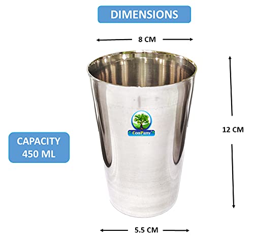 CooPany Stainless Steel WaterJuice Drinking Glass 6 Piecess 450 ml 045 Liter - Image 3