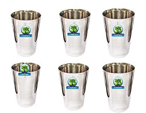 CooPany Stainless Steel WaterJuice Drinking Glass 6 Piecess 450 ml 045 Liter - Image 1