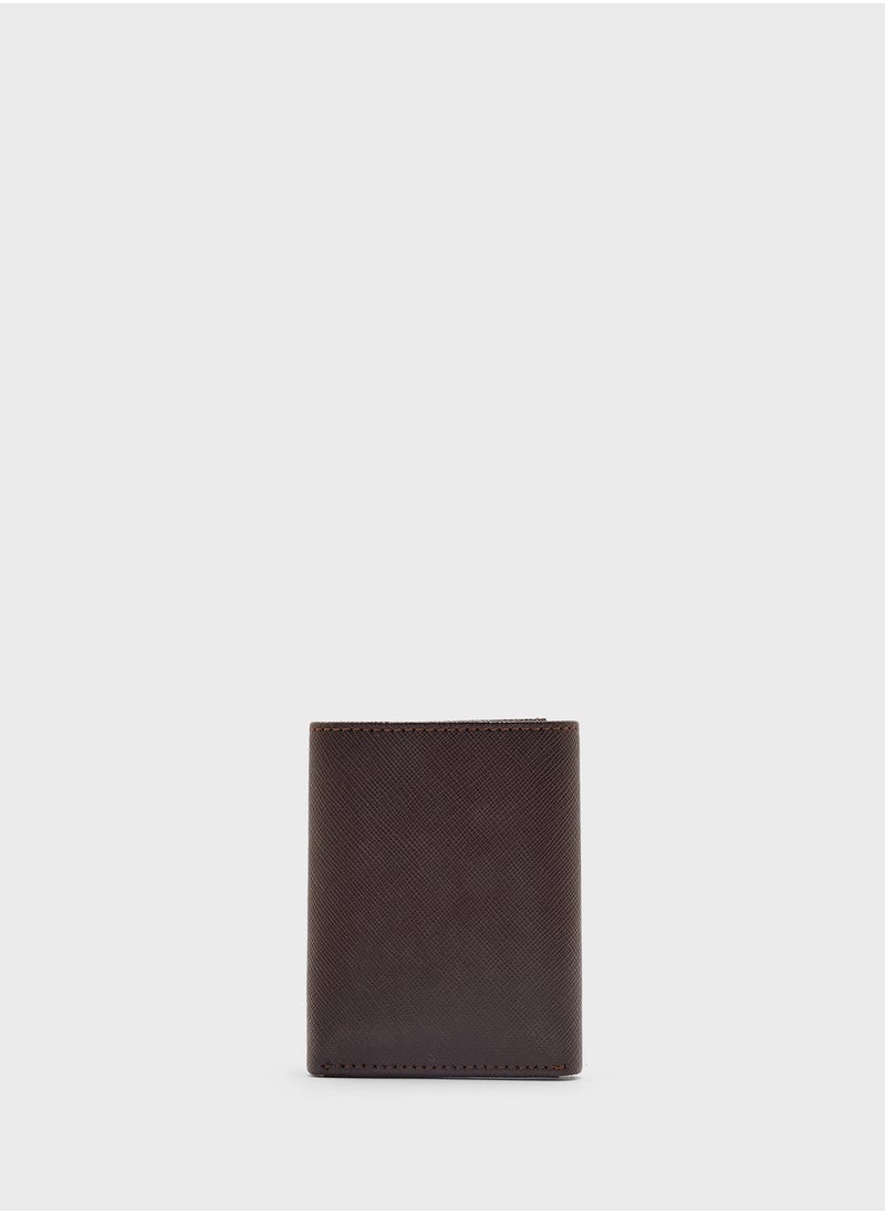 Robert Wood - Safiano Texture Two Tone Tri-Fold Wallet - Image 1