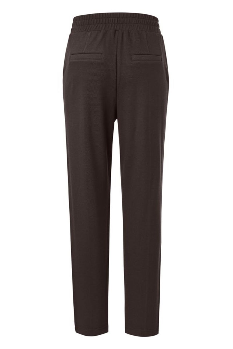 Tchibo Women Regular Fit Solid Stretchable Pants, Brown  - Image 3