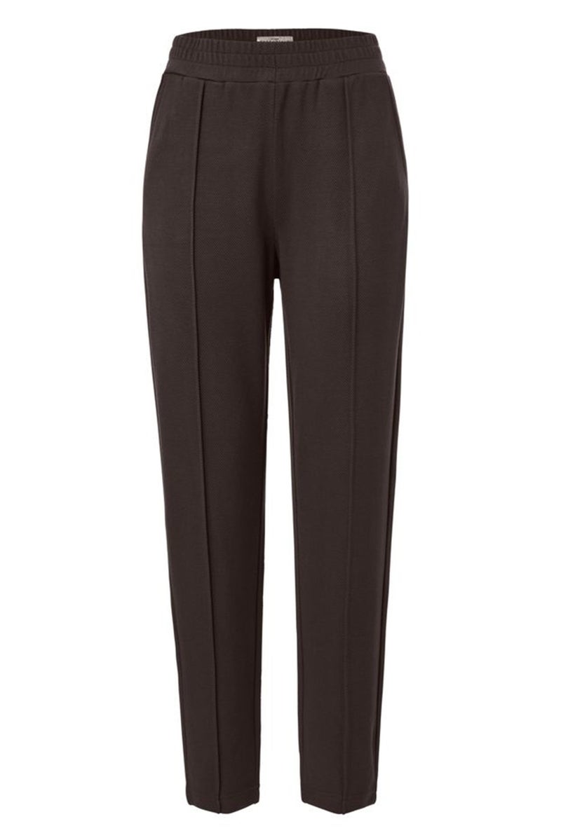Tchibo Women Regular Fit Solid Stretchable Pants, Brown  - Image 2