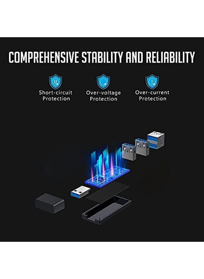 في كوم محور بيانات USB صغير محمول رفيع 4 منافذ USB 3.0 مقسم عالي السرعة لجهاز Imac Surface Pro كمبيوتر مكتبي كمبيوتر محمول USB العصي محرك فلاش المحمول Hdd سماعة لوحة المفاتيح الماوس - Image 4