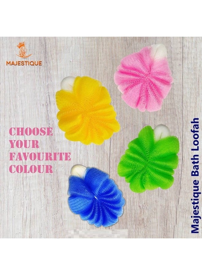Majestique Body Wash Loofah Sponge - Oval Shower Ball for Men & Women | Bathing Essential for Skin Care | Soft and Gentle Exfoliation, Multicolor (Pack of 2) - Image 4