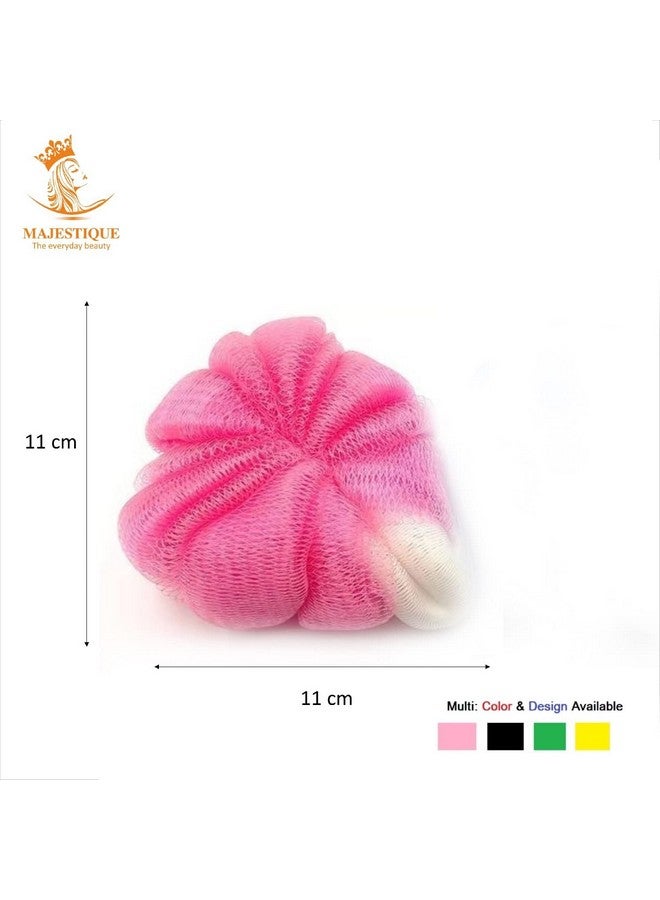 Majestique Body Wash Loofah Sponge - Oval Shower Ball for Men & Women | Bathing Essential for Skin Care | Soft and Gentle Exfoliation, Multicolor (Pack of 2) - Image 3