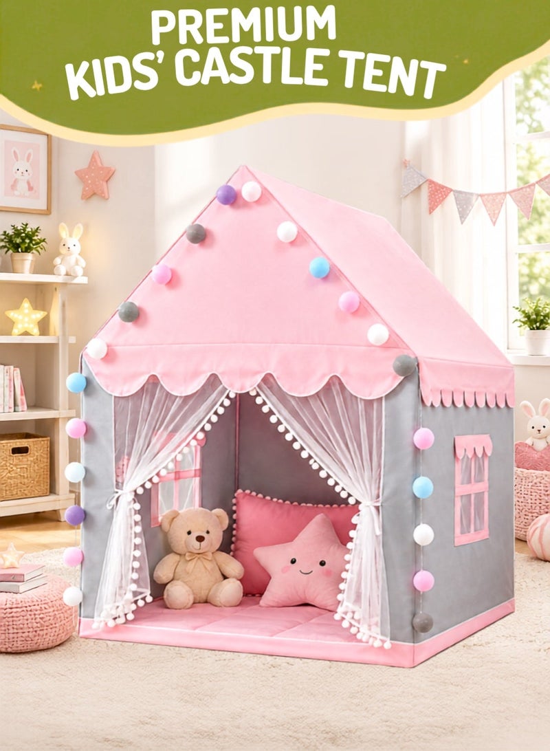 Kids Tent House Large Play Tent for Indoor & Outdoor – Princess Castle Playhouse with Curtains, Toddler Play House for Girls & Boys, Birthday Party Decoration & Kids Room Toy Gift - Image 1