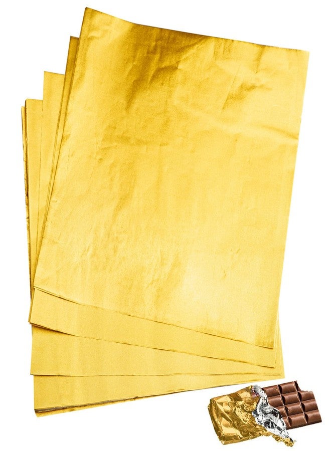 Dootafy 200pcs Candy Bar Wrappers, 7.8” Square Chocolate Bar Wrappers Gold Foil Wrapper Aluminum Individual Packaging Sheets for Mother's Day Baby Shower Birthday Party Gifts - Image 1
