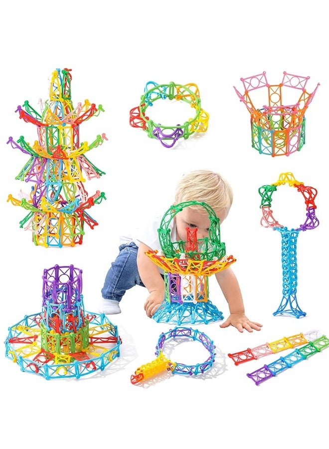 RAINBOW TOYFROG RAINBOW TOYFROG SnapNTwist Building Blocks  270 Piece Set of Flexible Interlocking Math Manipulatives  Open Ended STEM Toys for 5 to 12 Year Old Boys  Girls  Indoor Recess Games for Classroom  - Image 3