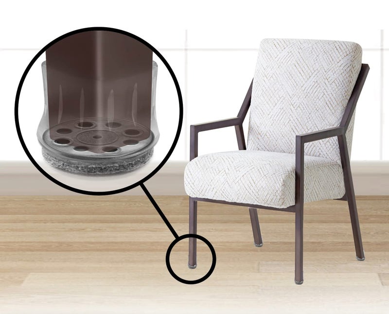 Slipstick واقيات أرجل الكراسي من Slipstick Gorillafelt للأرضيات الخشبية، وسادات لباد شفافة للأثاث تبقى ثابتة، تناسب الأرجل المستديرة والمربعة، تتضمن 4 جوارب شفافة فاخرة للكراسي، Cb188 - Image 3