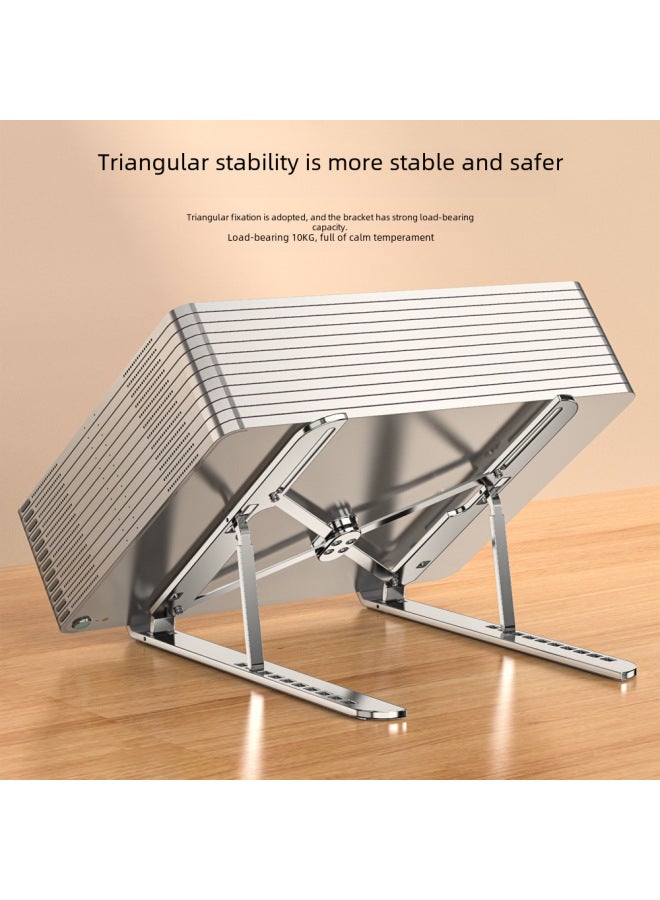 Stable Notebook Bracket Convenient Lifting Height Aluminum Alloy Computer Bracket Folding Metal Computer Bracket-Color:Black  Including Storage Bag - Image 4