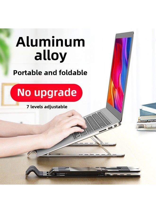 Stable Notebook Bracket Convenient Lifting Height Aluminum Alloy Computer Bracket Folding Metal Computer Bracket-Color:Black  Including Storage Bag - Image 1