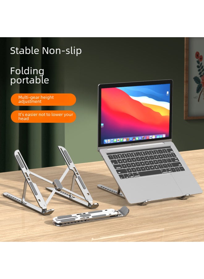 Stable Notebook Bracket Convenient Lifting Height Aluminum Alloy Computer Bracket Folding Metal Computer Bracket-Color:Black  Including Storage Bag - Image 3