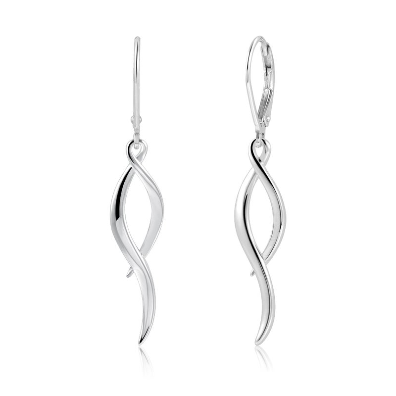 ALEXCRAFT Silver Dangle Earrings for Women, ALEXCRAFT Long Twisted Tassel Drop Earring 925 Sterling Silver French Hook Leverback Earrings for Women Trendy Hypoallergenic Elegant Lightweight Dangling Earring - Image 1