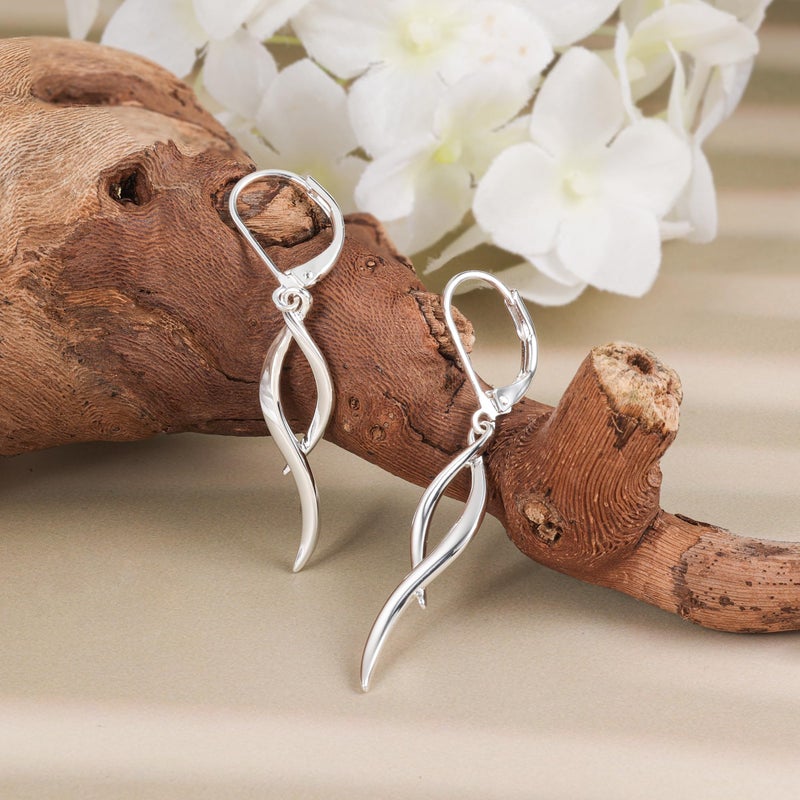 ALEXCRAFT Silver Dangle Earrings for Women, ALEXCRAFT Long Twisted Tassel Drop Earring 925 Sterling Silver French Hook Leverback Earrings for Women Trendy Hypoallergenic Elegant Lightweight Dangling Earring - Image 5
