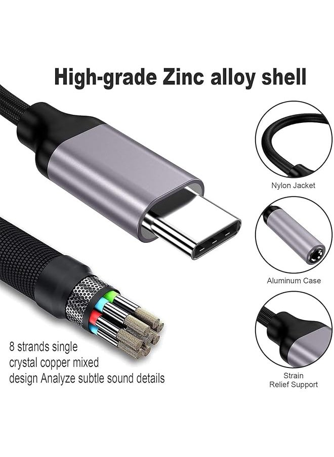 X spring Headphone Jack Adapter Usb Type C To 3.5Mm Female Headphone Jack Adapter Dac Decoder Chip Adapter Audio Dongle Cable Cord Compatible With More Type C Devices  - Image 3