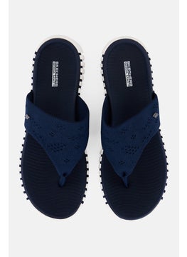 SKECHERS Women Go Walk Smart Slip On Slippers, Navy  - Image 2