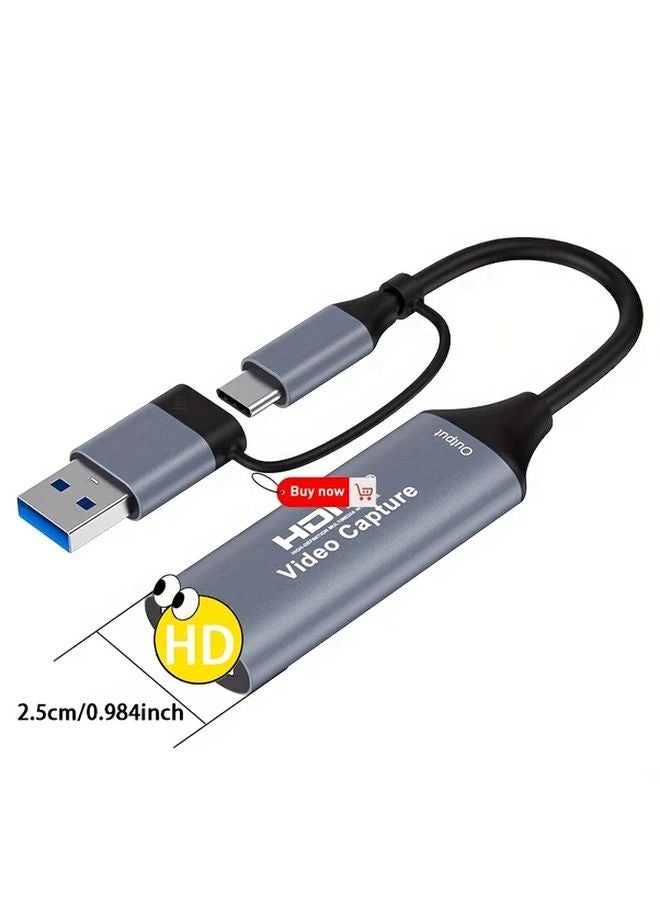 Dual Interface HD Audio And Video Capture Card 4K USB C 1080P 60FPS Plug Play - Image 1