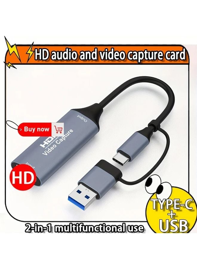 Dual Interface HD Audio And Video Capture Card 4K USB C 1080P 60FPS Plug Play - Image 2