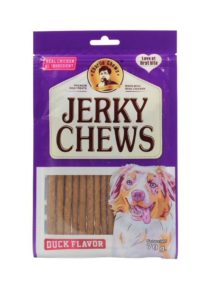 Generic Charlie Jerky Chews Duck Dog Treats, Puppy and Dog Chew Treats 2 x 70grams  - Image 2