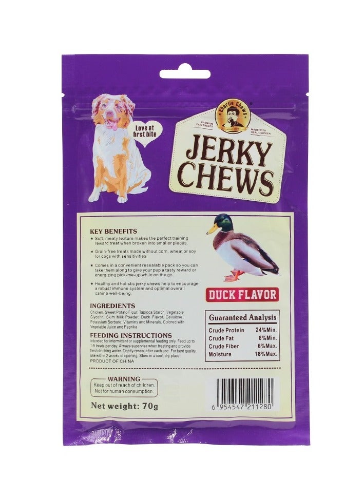 Generic Charlie Jerky Chews Duck Dog Treats, Puppy and Dog Chew Treats 2 x 70grams  - Image 3