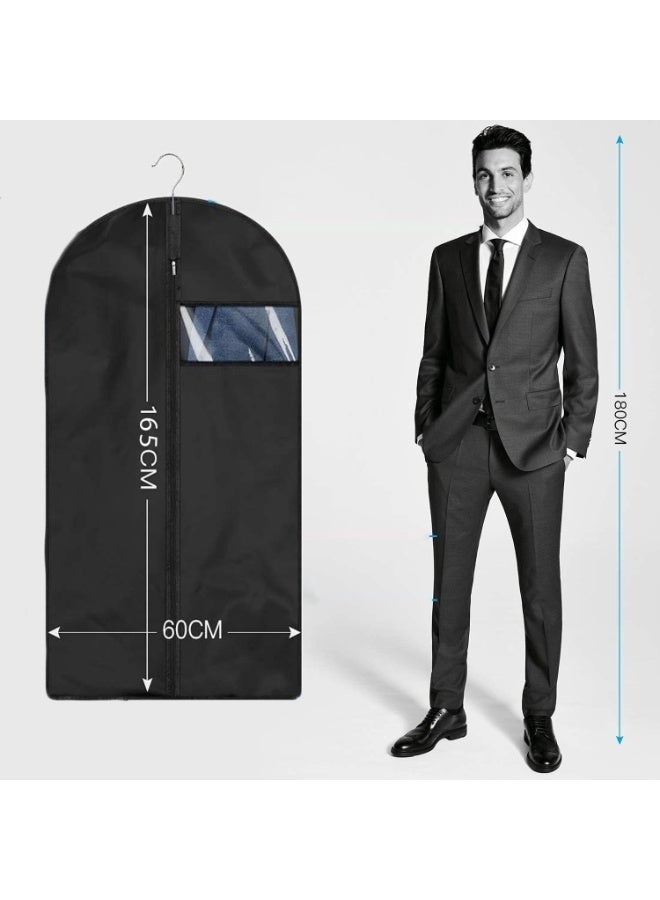 Arabest 2 Pcs Long Garment Bags, Hanging Dress Storage Bags, Suit Protector Covers, Dress Covers Clothes Protecting Bags with Zipper Clear Pocket(165*60cm) - Image 2