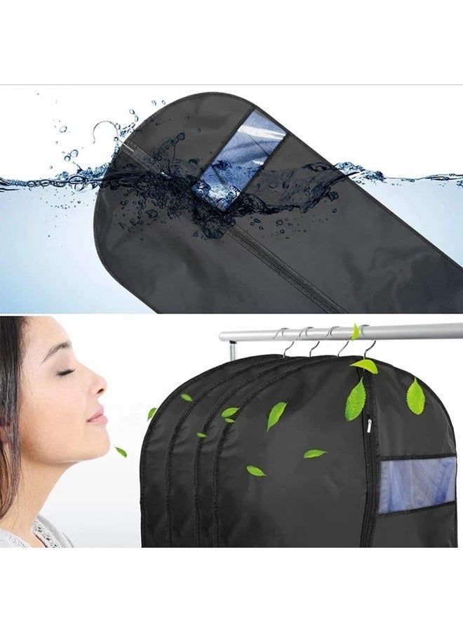 Arabest 2 Pcs Long Garment Bags, Hanging Dress Storage Bags, Suit Protector Covers, Dress Covers Clothes Protecting Bags with Zipper Clear Pocket(165*60cm) - Image 5