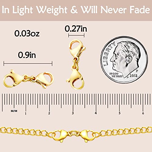 OHINGLT Double Lobster Clasp Necklace Extender Connector Bracelet Extension, Gold and Silver Lobster Claw Clasps for DIY Jewelry Making - Image 3