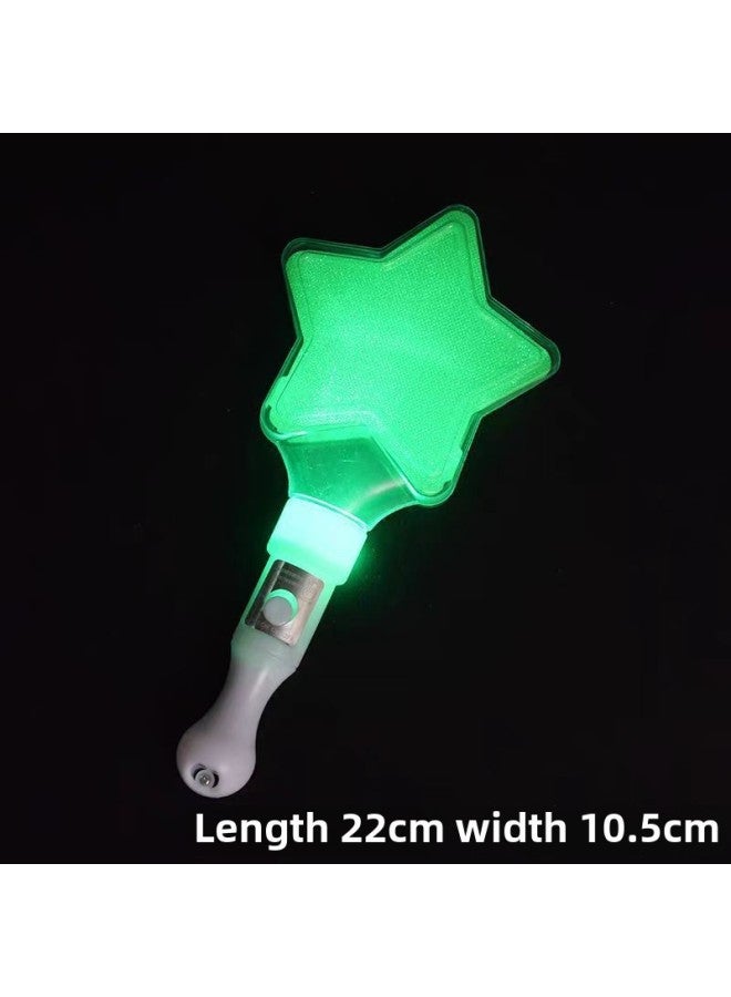 Short Flash Stick Love Stick Five-pointed Star Stick Short Luminous Stick Toy Concert Light Stick Can Be Advertised-Color:(Green) Short Five-pointed Star Light Stick  - Image 1
