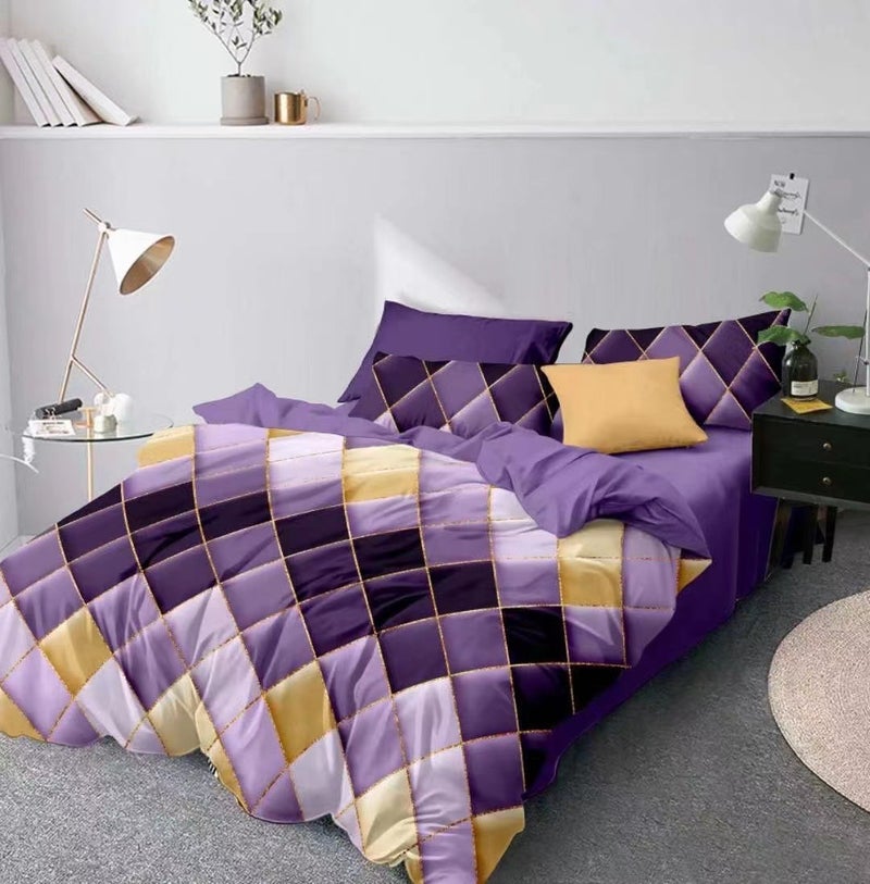 Bedding Gilt Strips Rowni Geometric Rhombus Three Or Four Piece Set - Image 1