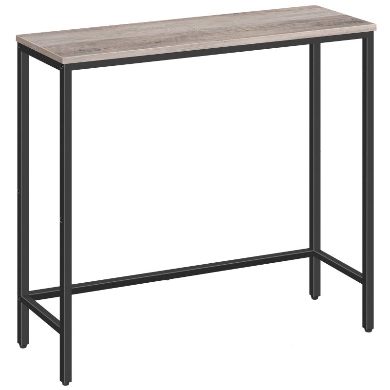 HOOBRO Slim Console Table for Hallway Metal Frame Compact Display Sofa Table for Small Spaces Entryway Living Room Sturdy Greige and Black EBG75XG01