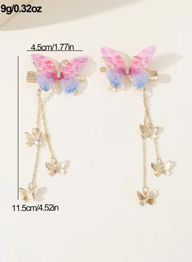 Take Two  Set of 2 - Butterfly Decor Chain Hair Clip for Women | Best Price UAE
