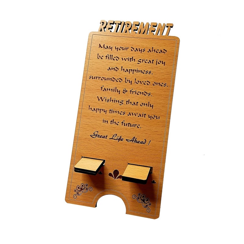 Northland Retirement Wooden Plaque With Mobile Stand Retirement Gift - Image 3