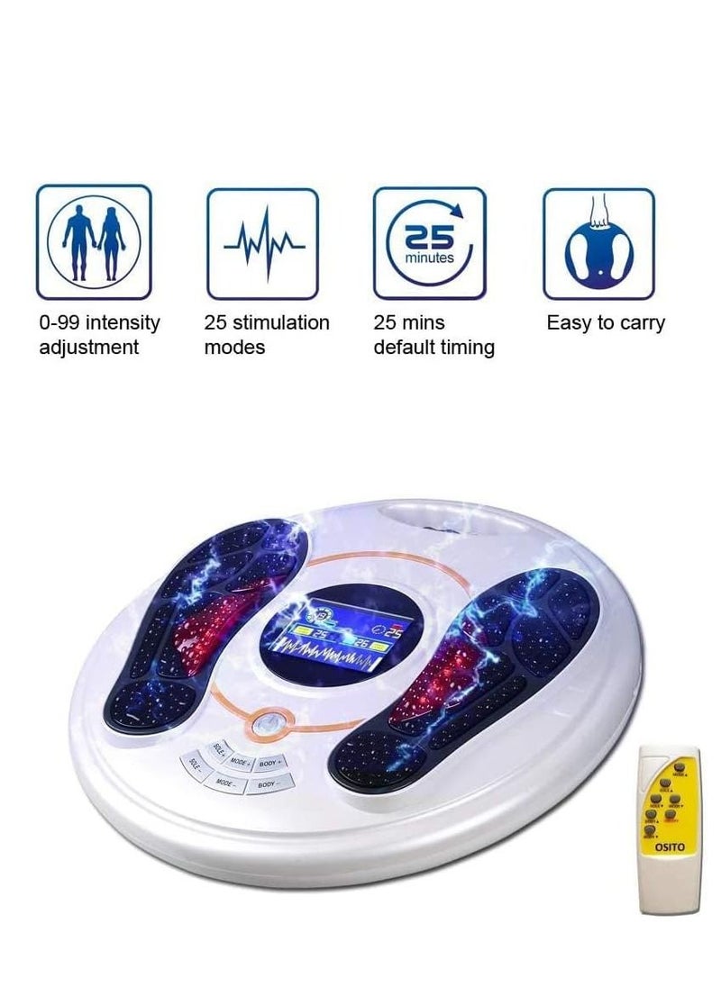 Ems Foot Massager, Circulation System Nerve Muscle Stimulator Improves and Neuropathy, Relieves Feet Legs Pains, Relaxes Massages Body with TENS Unit EMS